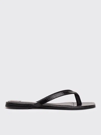 Totême Croco-embossed Flip Flops In Black