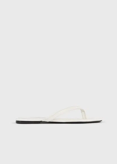 Totême Croc-effect Leather Flip Flops In White