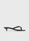 Totême Croco-embossed Heeled Flip Flops Dark Green