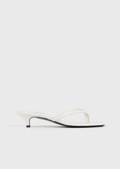 Totême Croco-embossed Heeled Flip Flops Off-white In Animal Print