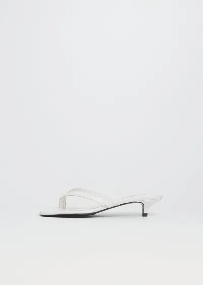 Totême Croco-embossed Heeled Sandal In White