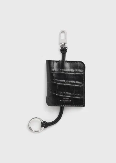 Totême Croco-embossed Keyring Black