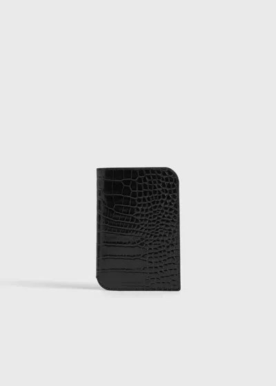 Totême Croco-embossed Passport Holder Black