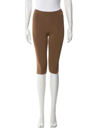 Pre-owned Totême Cropped Contact Knit Leggings Skinny Leg Pants In Brown