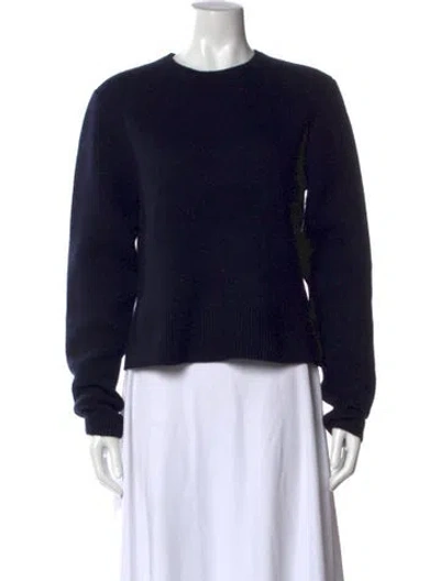 Pre-owned Totême Cropped Crew-neck Knit Crew Neck Sweater In Black