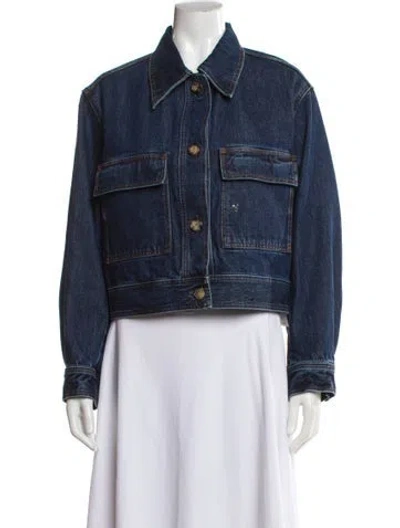 Pre-owned Totême Cropped Denim Jacket Denim Jacket In Blue