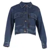 Totême Cropped Denim Jacket In Blue Cotton In Blue