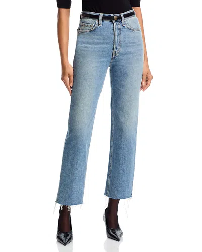 Totême Cropped Jeans In Vintage Wash In Blue