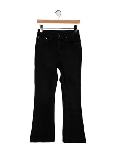 Pre-owned Totême Cropped Kick Denim Wide Leg Jeans In Black