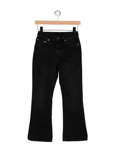 Pre-owned Totême Cropped Kick Wide Leg Jeans In Black