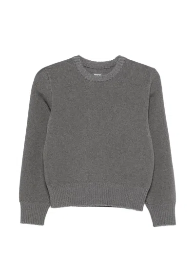 Totême Cropped Knit Sweater In Gray
