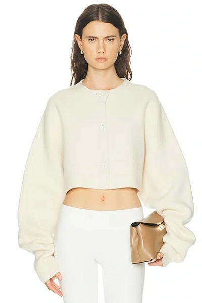 Totême Cropped Oversized Cardigan In White
