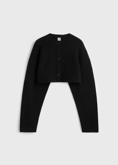 Totême Toteme Cropped Oversized Cardigan In Black