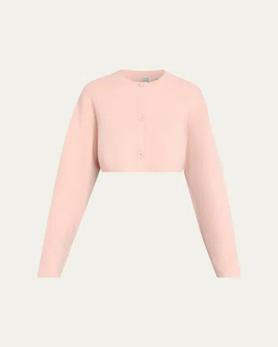 Totême Cropped Oversized Wool Cardigan In Pink