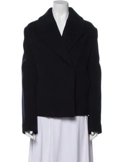 Pre-owned Totême Cropped Peacoat Wool Coat In Blue