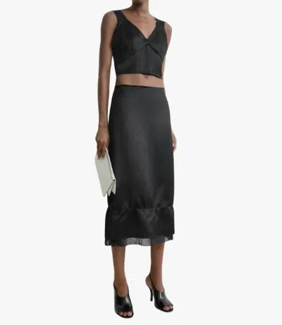 Totême Cropped Satin Camisole In Black