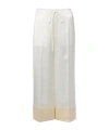 Totême Wide-leg Satin Trousers With Drawstring In White