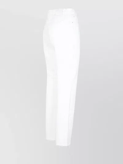 Totême Cropped Straight Leg Denim Five Pocket Trousers In White
