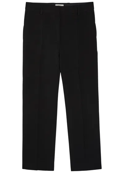Totême Toteme Cropped Straight-leg Trousers In Black