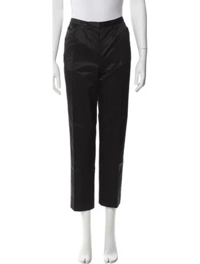Pre-owned Totême Cropped Straight Trouser Straight Leg Pants In Black