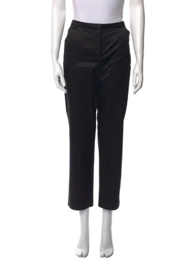 Pre-owned Totême Cropped Straight Trousers Straight Leg Pants In Black