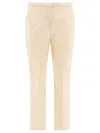 Totême Tailored Cropped Trousers With Pleats And Pockets In Neutral