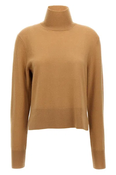 Totême 'cropped Turtleneck' Turtleneck Sweater In Neutral