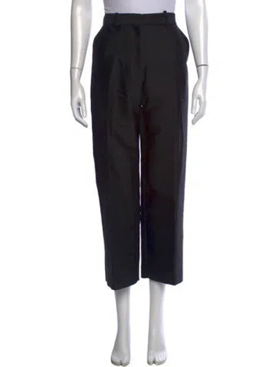 Pre-owned Totême Cropped Wool Suit Trouser Straight Leg Pants In Black