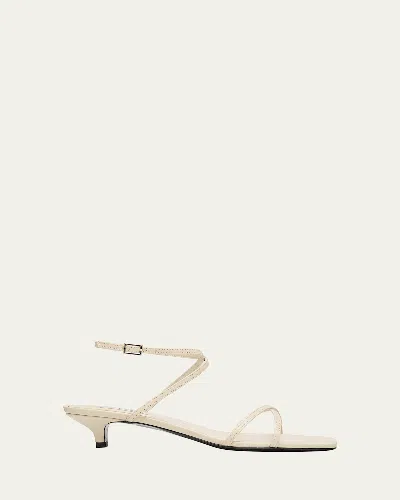 Totême Crossover Leather Kitten-heel Sandals In White