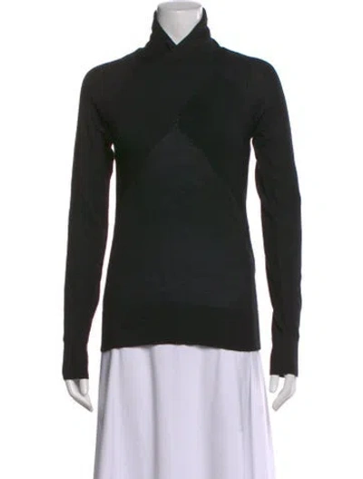 Pre-owned Totême Crossover Merino Knit Wool Sweater In Black