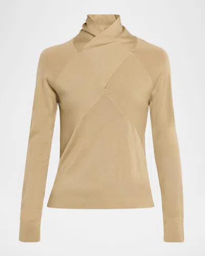 Totême Crossover Merino Wool Sweater In Neutral