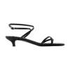 Totême Leather Crossover Heeled Sandals 35 In Black