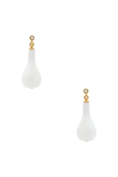 Totême Drop Crystal-embellished Gold-plated Earrings In White