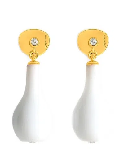 Totême Crystal-embellished Drop Earrings In White