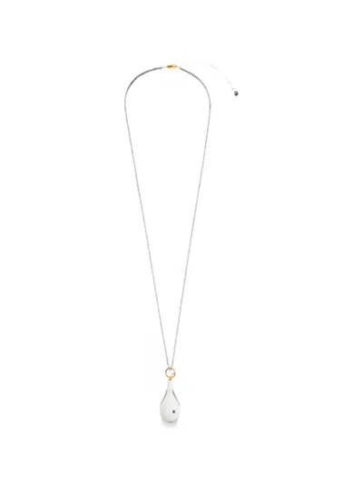 Totême Crystal-pendant Necklace In Silver