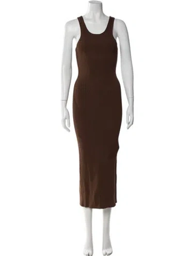 Pre-owned Totême Curved Compact Knit Dress In Brown