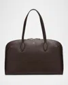 Totême Leather Handbag With Engraved Logo On The Front In Brown