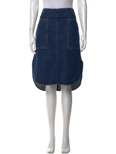 Pre-owned Totême Curved Hem Denim Skirt In Blue