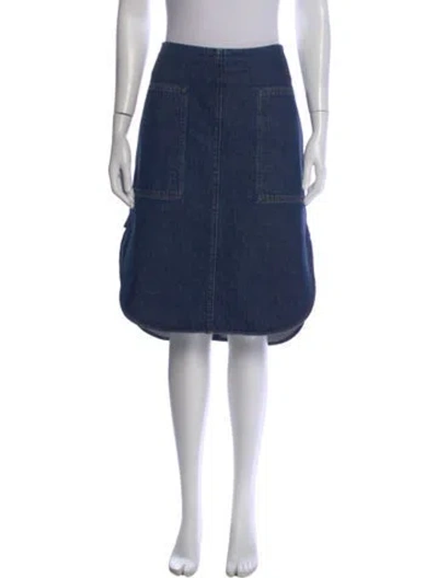 Pre-owned Totême Curved Hem Denim Skirt Midi Length Skirt In Blue