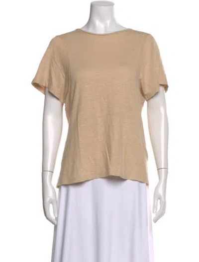 Pre-owned Totême Curved Hem Linen Linen T-shirt In Neutral