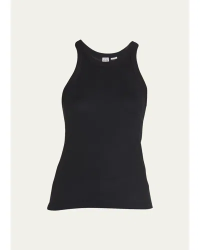 Totême Black Curved Rib Tank Top