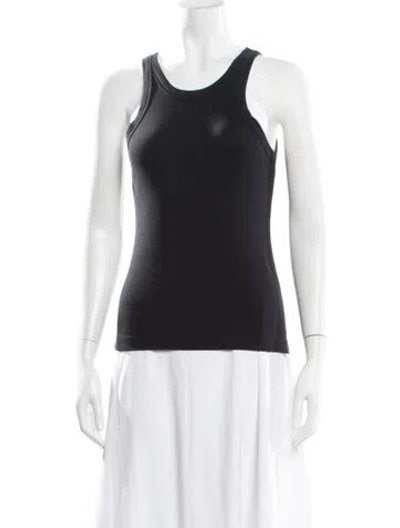 Pre-owned Totême Curved Rib Tank Crew Neck Top In Black