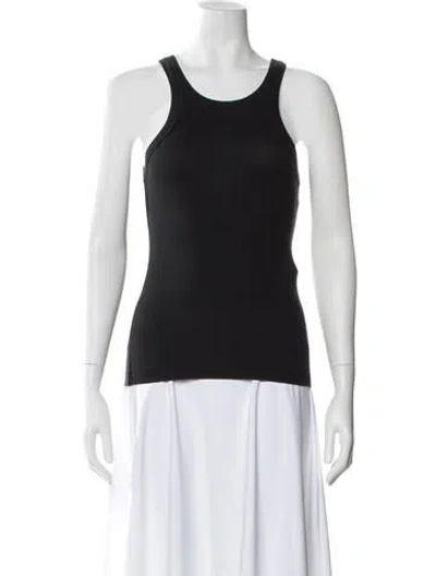 Pre-owned Totême Curved Rib Tank Crew Neck Top In Black