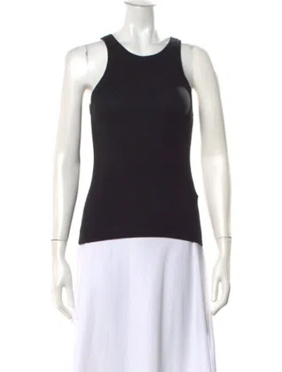 Pre-owned Totême Curved Rib Tank Crew Neck Top In Black