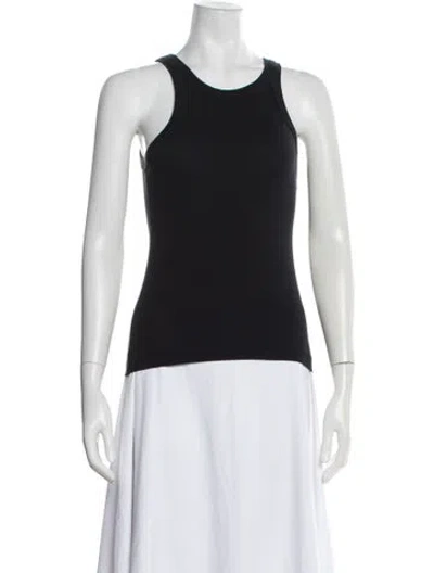 Pre-owned Totême Curved Rib Tank Crew Neck Top In Black