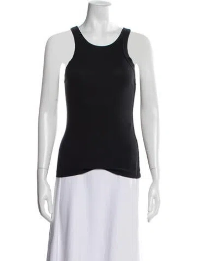 Pre-owned Totême Curved Rib Tank Crew Neck Top In Black