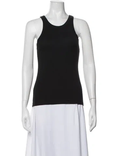 Pre-owned Totême Curved Rib Tank Crew Neck Top In Black