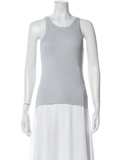 Pre-owned Totême Curved Rib Tank Crew Neck Top In Blue