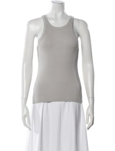 Pre-owned Totême Curved Rib Tank Crew Neck Top In Gray