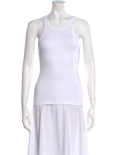 Pre-owned Totême Curved Rib Tank Crew Neck Top In White